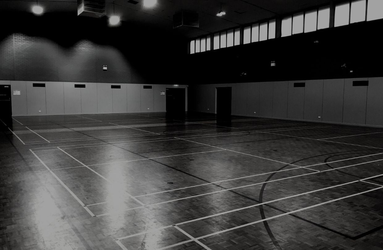 Empty badminton court